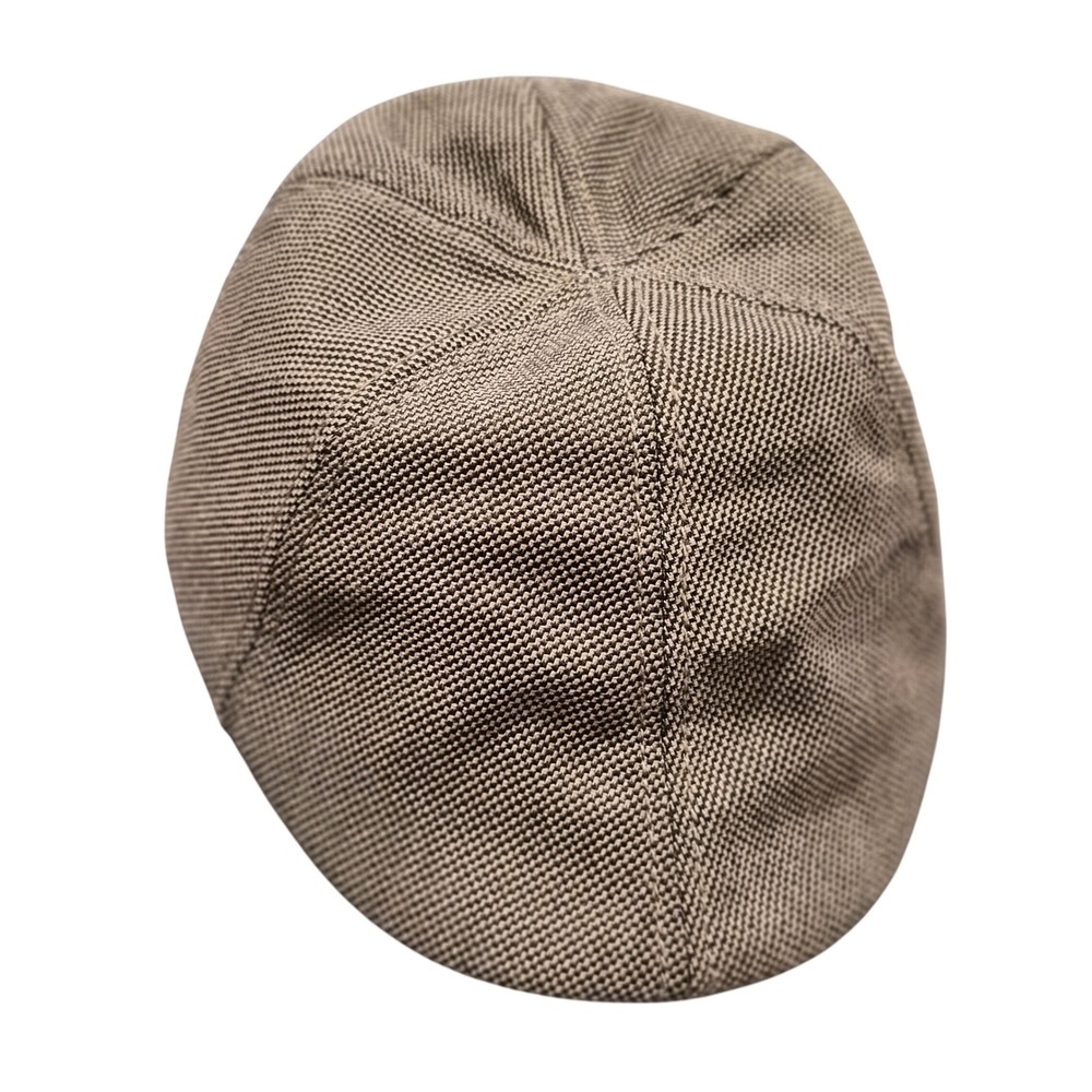 Vintage Stone Mens Flat Cap Brown Black Patterned Driving Hat Large XL